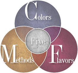 3 “five” (five flavors, five preparation methods and five colors)